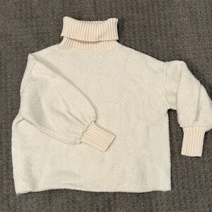 Free People Cream Turtleneck Sweater